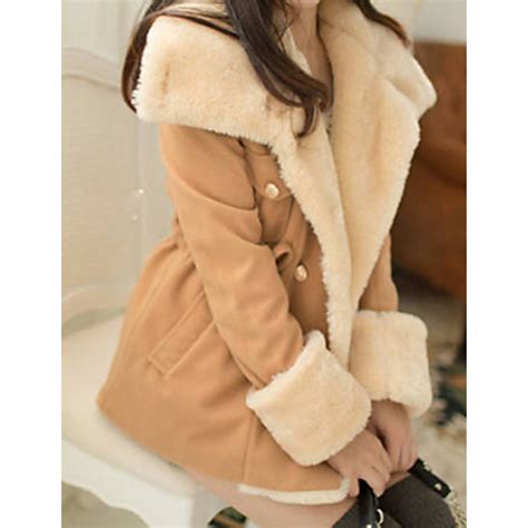 Winter Women's Solid Color Multi-color Coats & Jackets , Sexy / Casual
