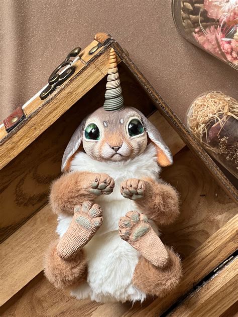Bunnycorn - Milk Chocolate Colour, Posable Collectible Plush Art Toy - Etsy