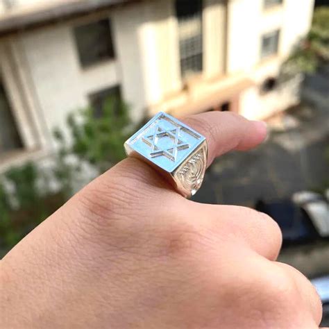 Anel Estrela De Davi - Anel Masculino De Prata 925 Estrela De Davi Banhado a Prata 925 ...