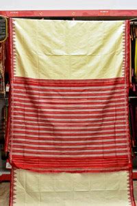 Shop – Classy Cream & Red Berhampur Saree - GI Heritage