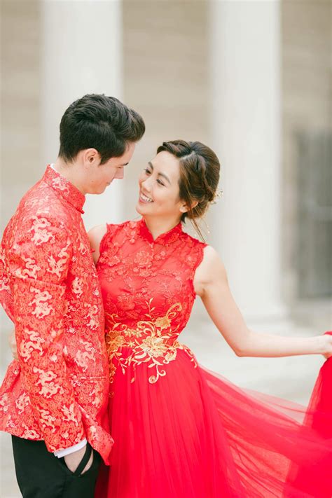 Mindy Bespoke Dress | Modern Red & Gold Chinese Wedding Dress – East