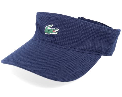small logo navy blue visor lacoste hatstoreworldcom