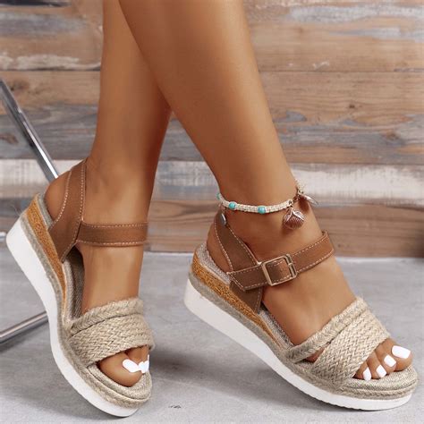 byikun sandals women wedge sandals narrow hidden wedge orthopedic