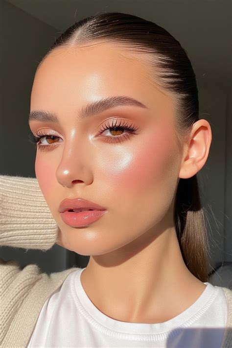 aesthetic image makeup  natural lipgloss soft makeup