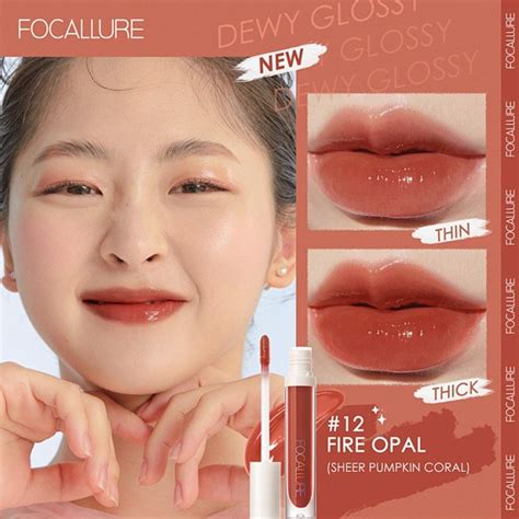 focallure plumpmax high shine shimmer lip gloss  colors mint