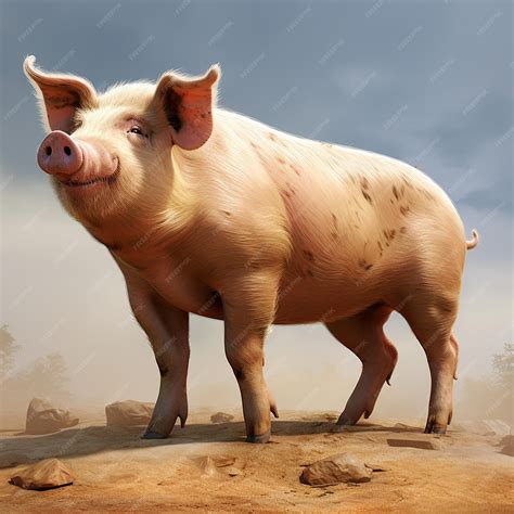 premium photo pig side view