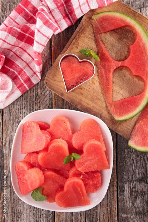 watermelon heart shape Stock Photo | Adobe Stock