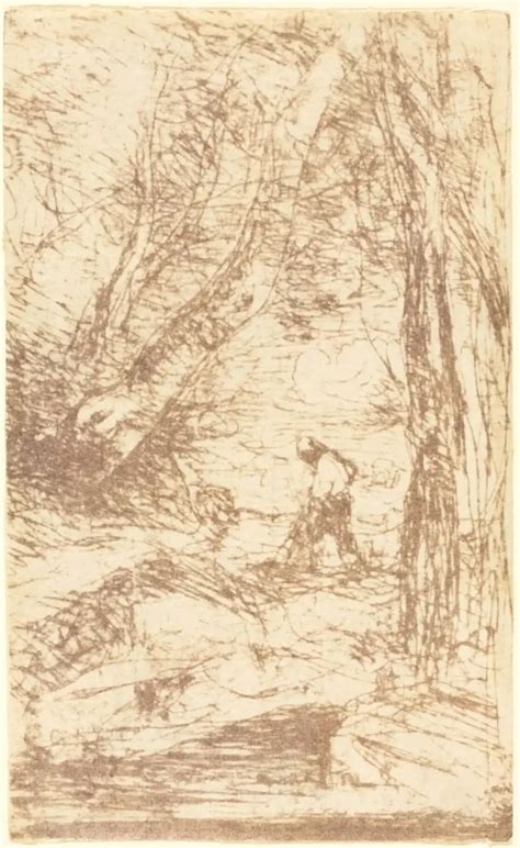 jean baptiste camille corot  woodcutter  rembrandt le bucheron