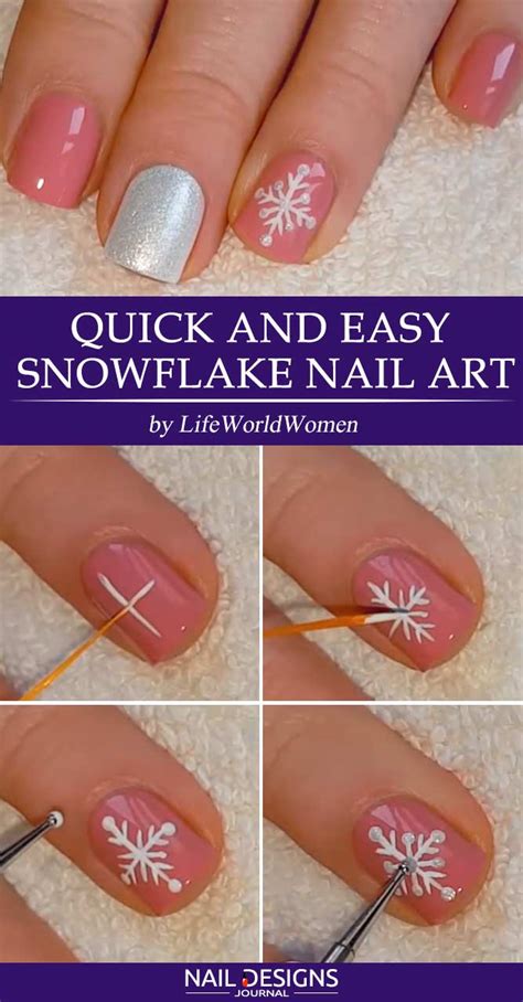 Easy Tutorials On Snowflake Nails Art - Nail Designs Journal