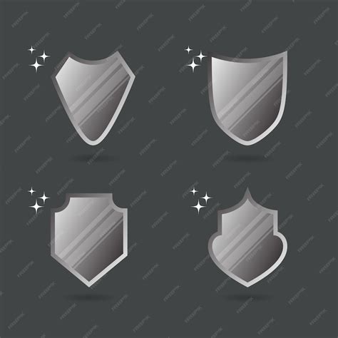 premium vector collection  glowing black shield symbols