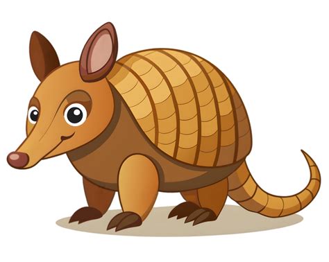 cartoon armadillo isolated  transparent background fun  unique