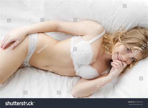 Sexy Blonde Lying On White Bed Stock Photo 257363155 | Shutterstock