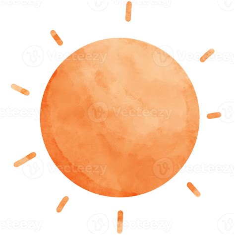 orange sun watercolor clipart 27147007 PNG