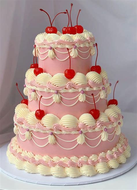 vintage inspired lambeth cakes thatre  trendy pink wedding cake