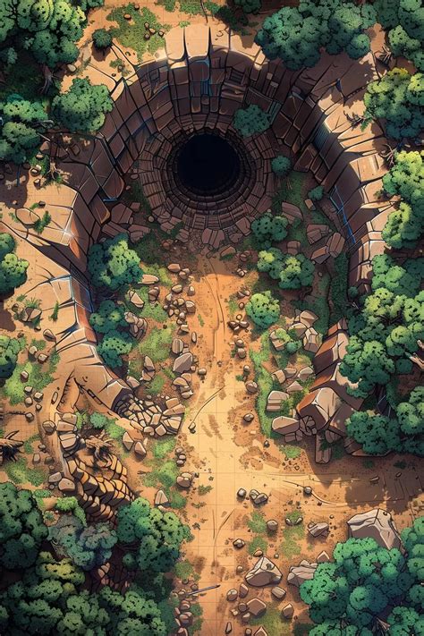 Cave Entrance Battle Map for DND | Fantasy world map, Fantasy art