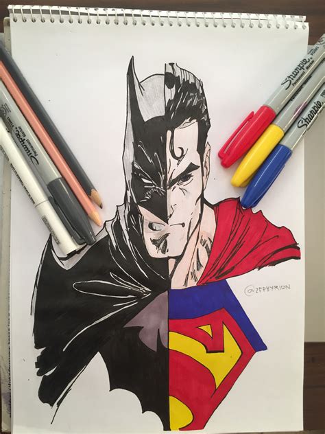 Batman Vs Superman Sketch at PaintingValley.com | Explore collection of ...