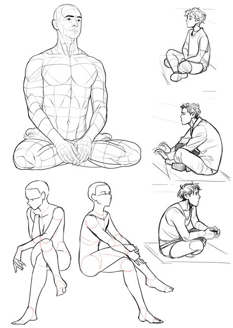 Man sitting down Drawing Reference and Sketches for Artists