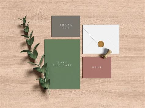 Wedding card mockup | Free Mockup