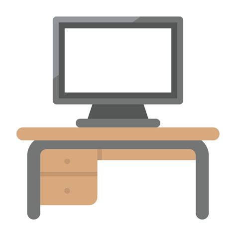 Flat icon image of computer desk 27194291 Vector Art at Vecteezy