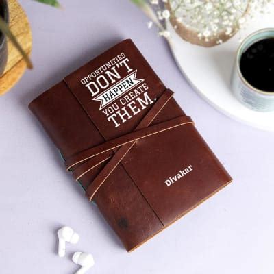 Buy/Send Get Inspired Personalized Leather Diary Online | IGP | JVS1177261