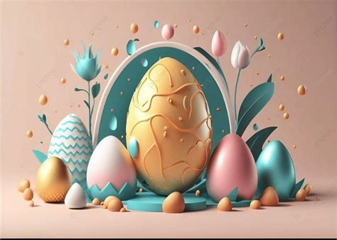 3d Easter Day Background With Egg, Easter Day, Easter Background Image ...
