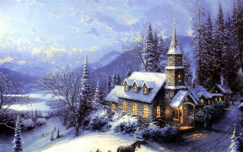 Thomas Kinkade Christmas Wallpapers - Wallpaper Cave