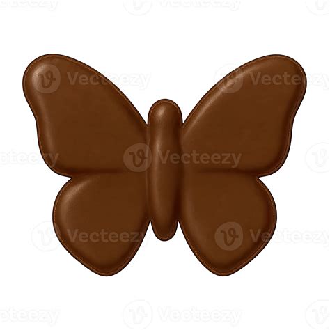 Chocolate Butterfly Shape Isolated on Transparent Background, 63104269 PNG