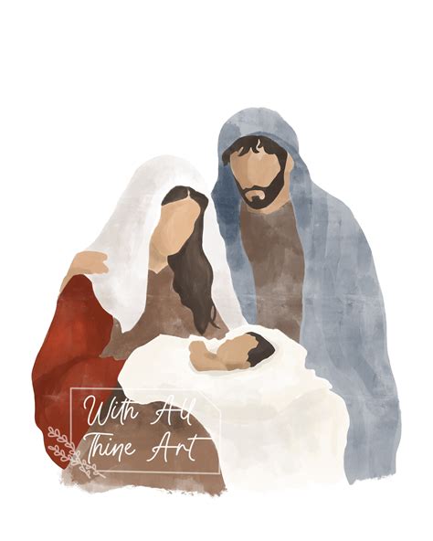 Nativity Scene Art, Christian Wall Art, Digital Nativity Art, Christmas Art, Christmas Nativity ...