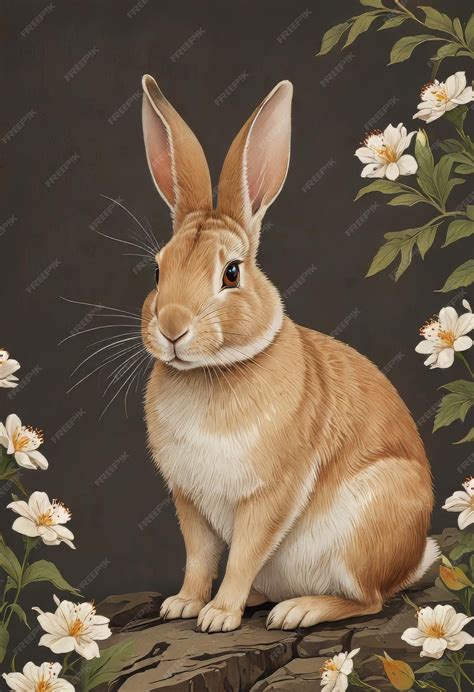 Premium Photo | Japanese style rabbit drawing Japanese rabbit painting