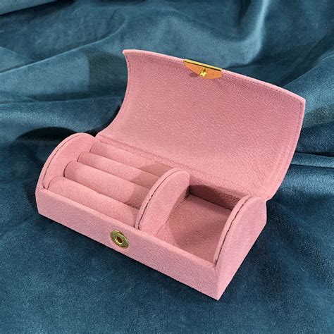 Bead Velvet Jewelry Box, Portable Arched Small Jewelry Organizer for