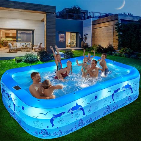 StarOcean Inflatable Pool with Lights, 2024 Upgraded Family Inflatable