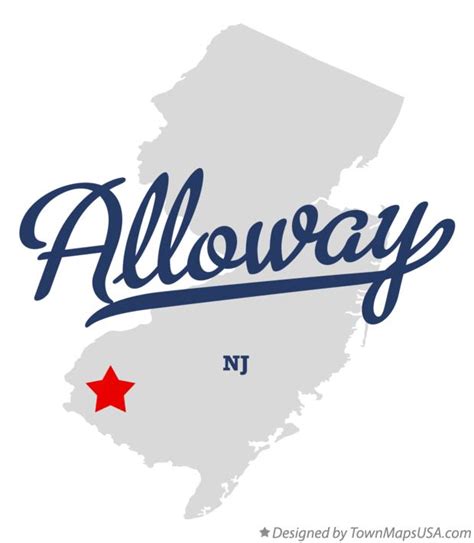 Map of Alloway, NJ, New Jersey