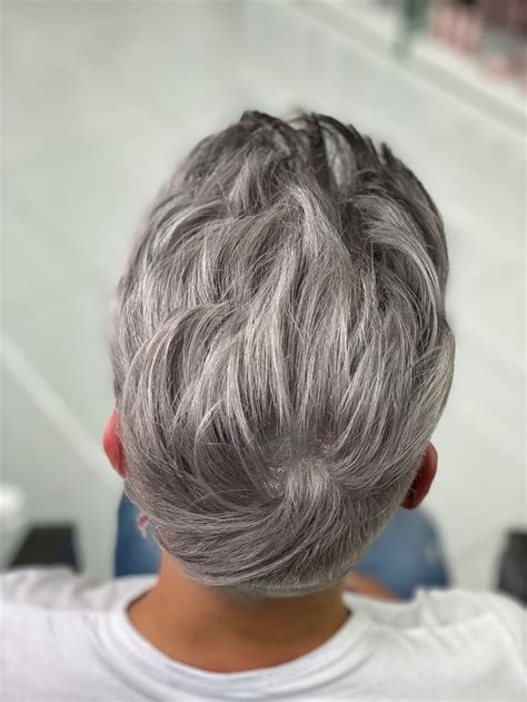 Grey Hair Color Men, Blonde Hair With Silver Highlights, Grey Hair Boy ...