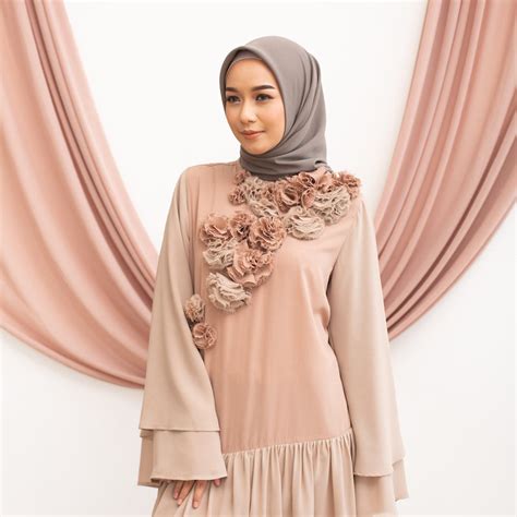 elzatta gamis long dress ruffles blooms elzatta pesona hijab indonesia