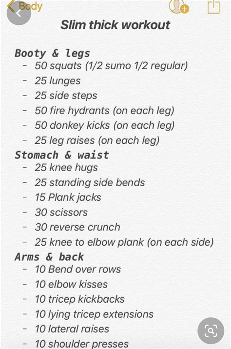 Slim Thick Workout Plan