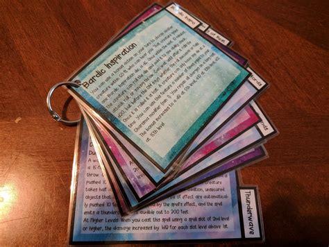 Girlfriend made Bard Spell cards : DnDIY