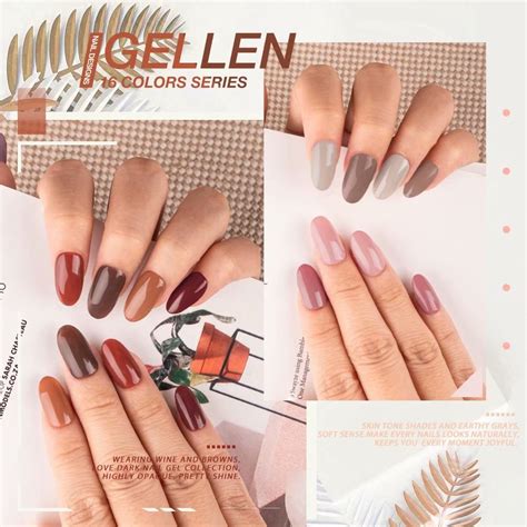 Gellen UV Gel Nail Polish Kit, 16 Colors with Top & Base Coat, Wine ...