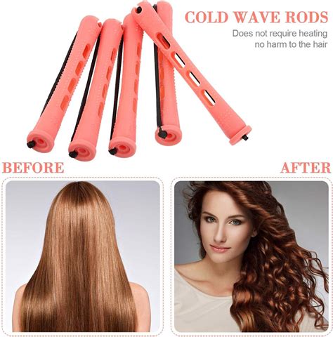 piece cold wave rod hair perm rods set  steel rat tail comb