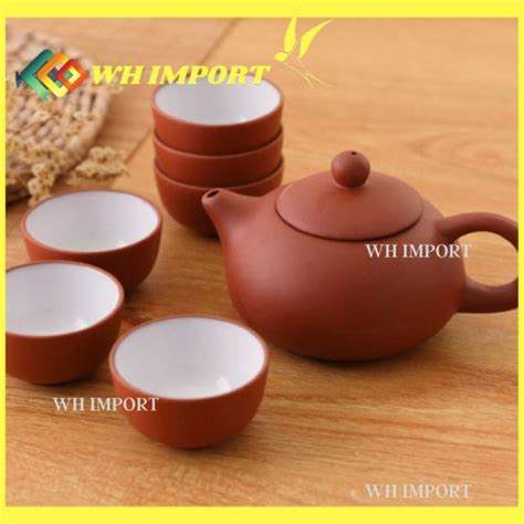 promo chinese tea pot set tanah liat teh poci  gelas sovernir gift