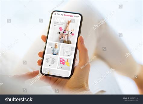 woman shopping    mobile stock photo  shutterstock