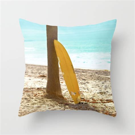 Surf Pillow - Surfboard Pillow Case - Ocean Beach Pillow - Surfer Throw
