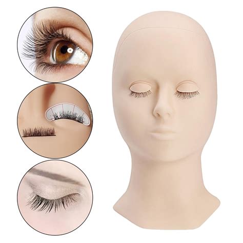 Silicone , Replaced Eyelids False Extension Practice Head Model for