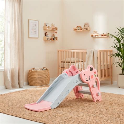 Escorregador Rosa - Escorregador Infantil Dino Brinquedo com 2 Degraus Freso Rosa - Freso Baby