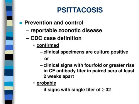 PPT - PSITTACOSIS PowerPoint Presentation, free download - ID:61507