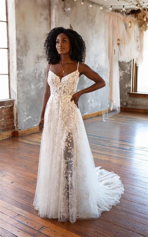 lace   wedding dress  spaghetti straps kleinfeld bridal
