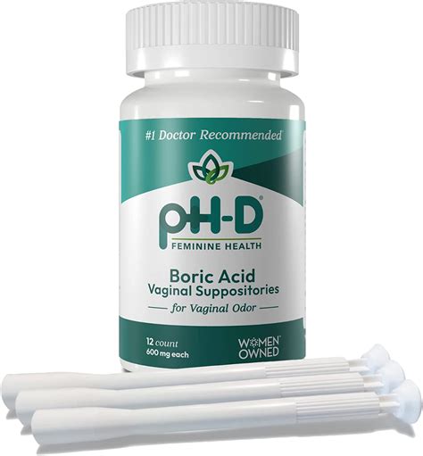 pH-D Feminine Health - 600 mg Boric Acid Suppositories - Woman Owned