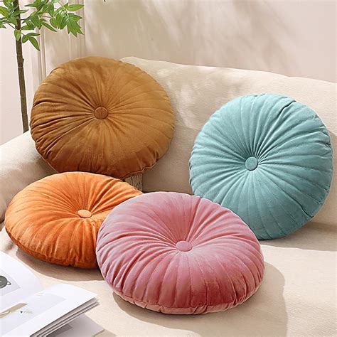 Amazon.com: Kathfly 4 Pcs Decorative Round Throw Pillows Pumpkin Velvet
