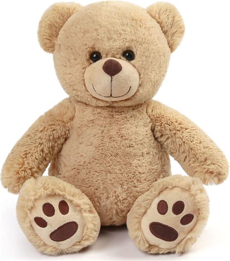 Amazon.com: LotFancy Brown Teddy Bear Stuffed Animal, 12 inch Cute ...