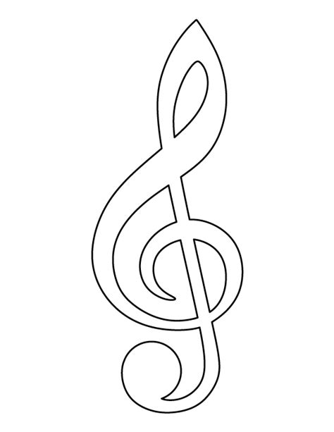 Printable Treble Clef Template