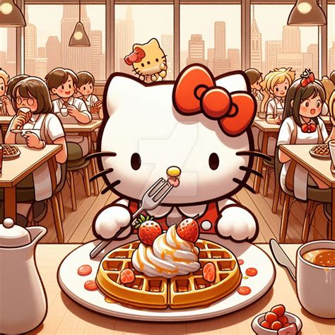 hello kitty has a waffle food HD digital art by SorayasCorner on DeviantArt